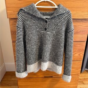 Banana Republic Black and White Cowl Neck Sweater